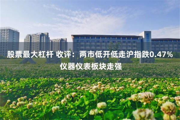 股票最大杠杆 收评：两市低开低走沪指跌0.47% 仪器仪表板块走强