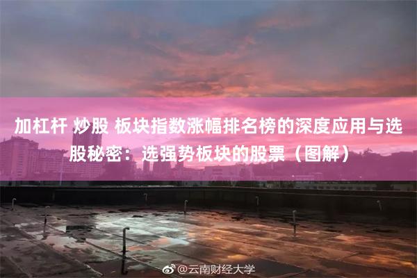 加杠杆 炒股 板块指数涨幅排名榜的深度应用与选股秘密：选强势板块的股票（图解）