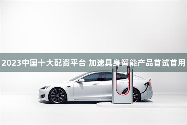 2023中国十大配资平台 加速具身智能产品首试首用