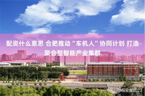 配资什么意思 合肥推动“车机人”协同计划 打造聚合型智能产业集群
